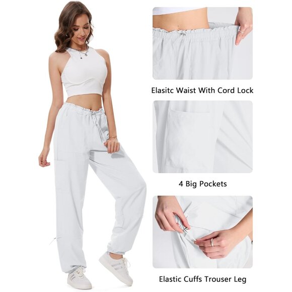 Chic Women's 28"/31"/33" Lightweight Dance Cargo Pants for Active Lifestyle - Picture 4 of 9